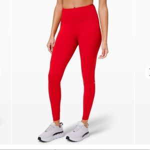 NWT lululemon Fast And Free Tight 25 Dark Red 4